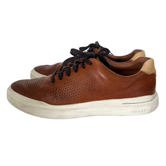 Cole Haan Grand Pro Rally Laser Cut Leather Tan Brown Sneakers Size 10.5 C31218 main image 5